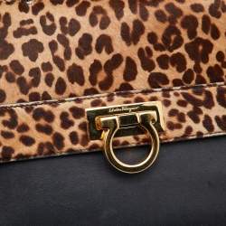 Pre Owned Salvatore Ferragamo Multicolor Leather, Calfhair and Suede Medium Sofia Top Handle Bag