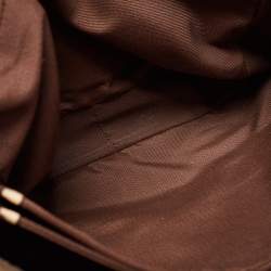 Pre Owned Salvatore Ferragamo Brown/Beige Jacquard Fabric and Leather Tote