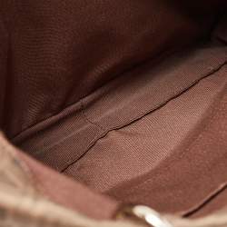 Pre Owned Salvatore Ferragamo Brown/Beige Jacquard Fabric and Leather Tote