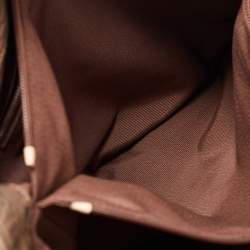 Pre Owned Salvatore Ferragamo Brown/Beige Jacquard Fabric and Leather Tote