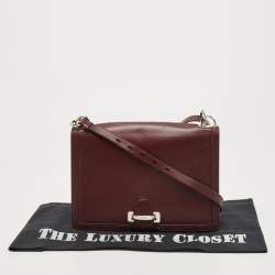 Pre Owned Salvatore Ferragamo Purple Leather Flap Crossbody Bag