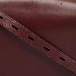 Pre Owned Salvatore Ferragamo Purple Leather Flap Crossbody Bag