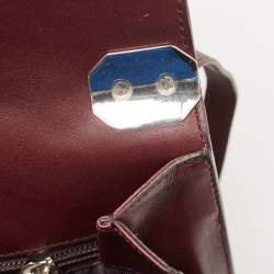 Pre Owned Salvatore Ferragamo Purple Leather Flap Crossbody Bag