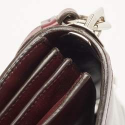 Pre Owned Salvatore Ferragamo Purple Leather Flap Crossbody Bag