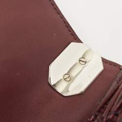 Pre Owned Salvatore Ferragamo Purple Leather Flap Crossbody Bag