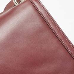 Pre Owned Salvatore Ferragamo Purple Leather Flap Crossbody Bag