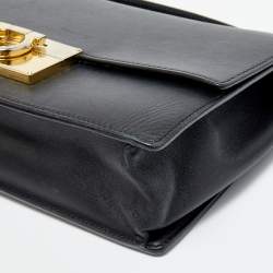 Pre Owned Salvatore Ferragamo Black Leather Aileen Shoulder Bag