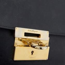 Pre Owned Salvatore Ferragamo Black Leather Aileen Shoulder Bag