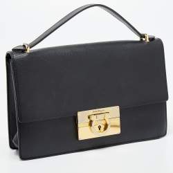 Pre Owned Salvatore Ferragamo Black Leather Aileen Shoulder Bag