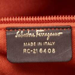 Pre Owned Salvatore Ferragamo Multicolor Fiera Print Nylon and Leather Tote