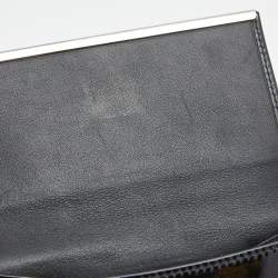 Salvatore Ferragamo Black Patent Leather Gancini Tri Fold Wallet