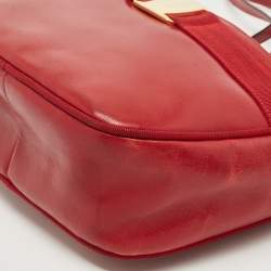 Salvatore Ferragamo Red Leather Camera Crossbody Bag