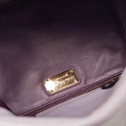 Pre Owned Salvatore Ferragamo Purple Leather Sookie Satchel
