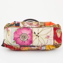 Salvatore Ferragamo Multicolor Fiera Print Fabric and Leather Satchel