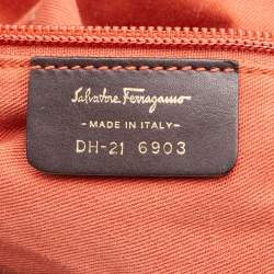 Salvatore Ferragamo Multicolor Fiera Print Fabric and Leather Satchel