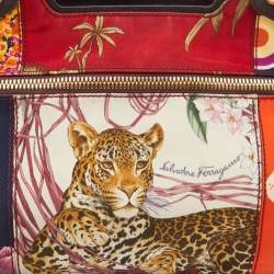 Salvatore Ferragamo Multicolor Fiera Print Fabric and Leather Satchel