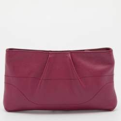 Pre Owned Salvatore Ferragamo Pink Leather Chain Clutch