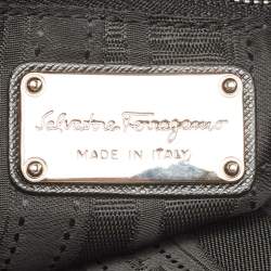 Salvatore Ferragamo Black Leather Gancini Flap Shoulder Bag