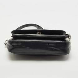 Salvatore Ferragamo Black Leather Gancini Flap Shoulder Bag