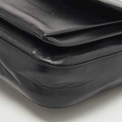 Salvatore Ferragamo Black Leather Gancini Flap Shoulder Bag