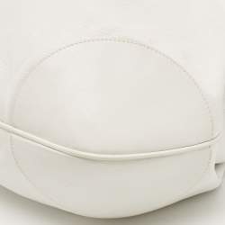 Pre Owned Salvatore Ferragamo White Leather Marisa Shoulder Bag