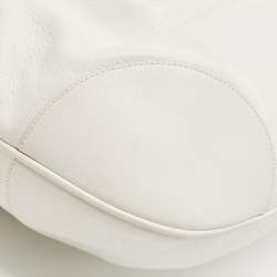 Pre Owned Salvatore Ferragamo White Leather Marisa Shoulder Bag