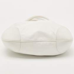 Pre Owned Salvatore Ferragamo White Leather Marisa Shoulder Bag