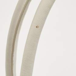 Pre Owned Salvatore Ferragamo White Leather Marisa Shoulder Bag