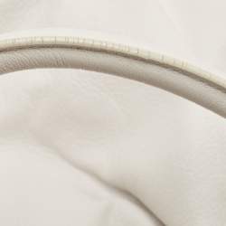 Pre Owned Salvatore Ferragamo White Leather Marisa Shoulder Bag