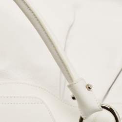 Pre Owned Salvatore Ferragamo White Leather Marisa Shoulder Bag