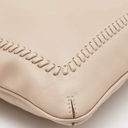 Pre Owned Salvatore Ferragamo Beige Leather Crossbody Bag