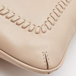 Pre Owned Salvatore Ferragamo Beige Leather Crossbody Bag