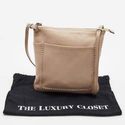 Pre Owned Salvatore Ferragamo Beige Leather Crossbody Bag