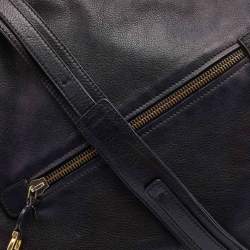 Pre Owned Salvatore Ferragamo Black Leather Messenger Bag