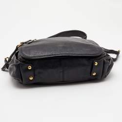 Pre Owned Salvatore Ferragamo Black Leather Messenger Bag