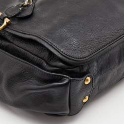 Pre Owned Salvatore Ferragamo Black Leather Messenger Bag