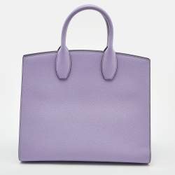 Pre Owned Salvatore Ferragamo Purple Leather Medium Studio Tote