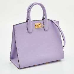 Pre Owned Salvatore Ferragamo Purple Leather Medium Studio Tote