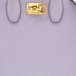 Pre Owned Salvatore Ferragamo Purple Leather Medium Studio Tote