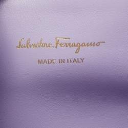 Pre Owned Salvatore Ferragamo Purple Leather Medium Studio Tote