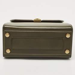 مملوكة مسبقًا Salvatore Ferragamo Olive Green Leather Medium Boxyz Top Handle Bag