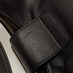 Pre Owned Salvatore Ferragamo Black Leather Fanisa Hobo