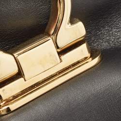 Pre Owned Salvatore Ferragamo Black Leather Fanisa Hobo