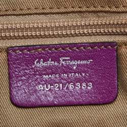 Pre Owned Salvatore Ferragamo Purple Leather Marisa Shoulder Bag