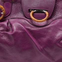 Pre Owned Salvatore Ferragamo Purple Leather Marisa Shoulder Bag