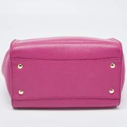 Pre Owned Salvatore Ferragamo Magenta Leather Small Amy Tote