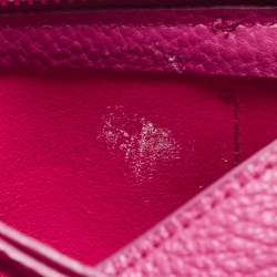 Pre Owned Salvatore Ferragamo Magenta Leather Small Amy Tote