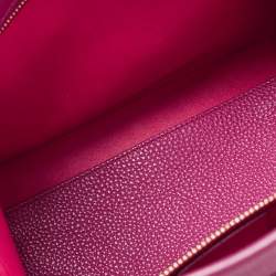 Pre Owned Salvatore Ferragamo Magenta Leather Small Amy Tote