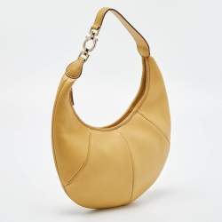 Pre Owned Salvatore Ferragamo Yellow Leather Hobo