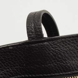 Pre Owned Salvatore Ferragamo Black Leather Gancini Zip Tote